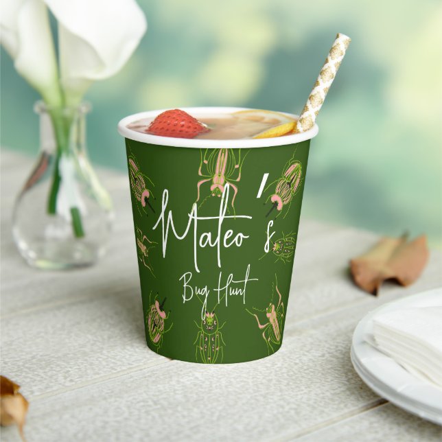 Bug Hunt Insect Birthday Hand Drawn Party    Paper Cups (Insitu)