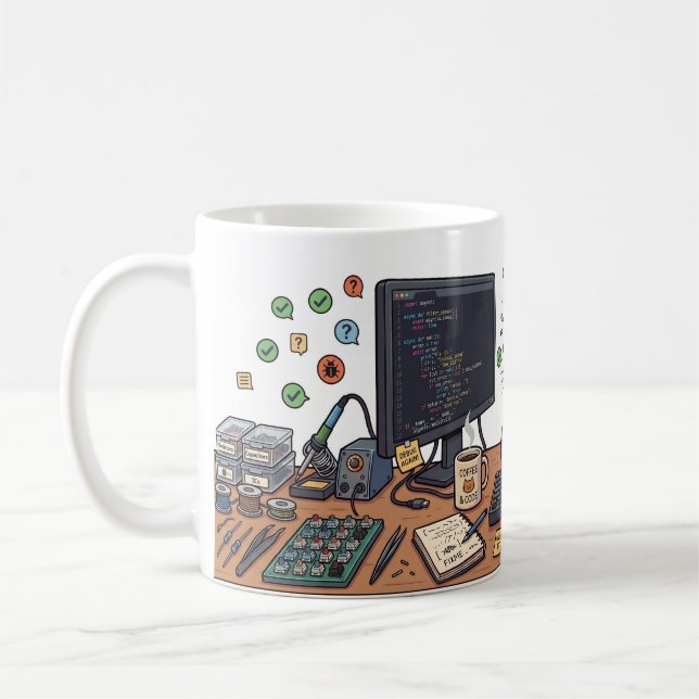 Bug Hunter Cat Programmer Mug (Left)