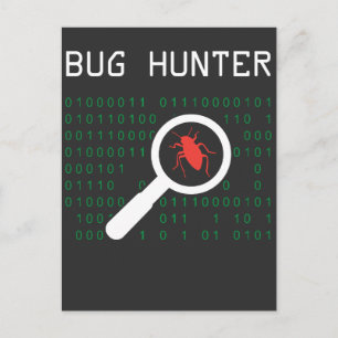 Bug Hunter error coder Computer Developer IT Admin Postcard