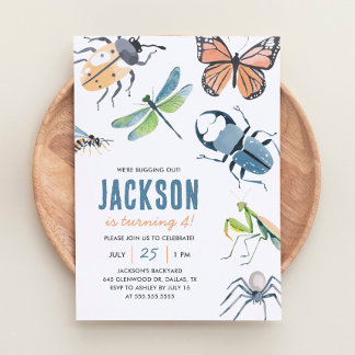 Bug Insect Boy Birthday Invitation