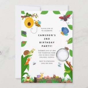 Bug Insect Boy Birthday Invitation