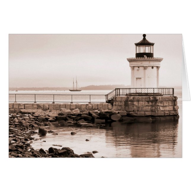 Bug Light, Portland Breakwater Light Card (Front Horizontal)