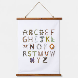 Bug Nursery Decor - Insect Alphabet Hanging Tapestry