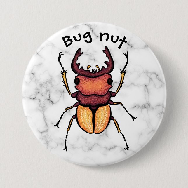 Bug Nut Beetle Insect Art Entomology 7.5 Cm Round Badge (Front)