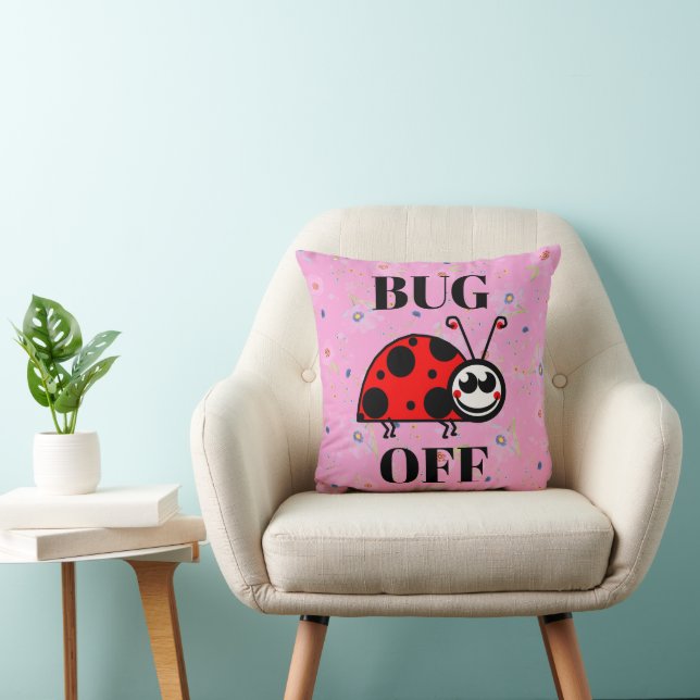 Bug Off Throw Pillow (Chair)