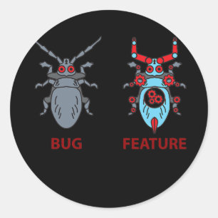 Bug or Feature Software Developer Game Classic Round Sticker