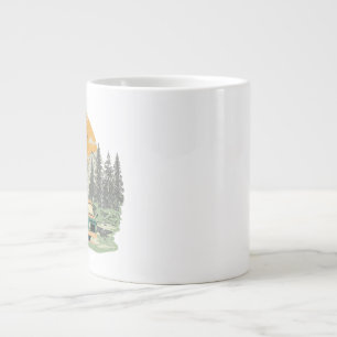 Bug-Out Boss Camper Van Adventure in the Mountains Large Coffee Mug