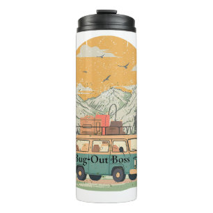 Bug-Out Boss Camper Van Adventure in the Mountains Thermal Tumbler