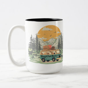 Bug-Out Boss Camper Van Adventure in the Mountains Two-Tone Coffee Mug