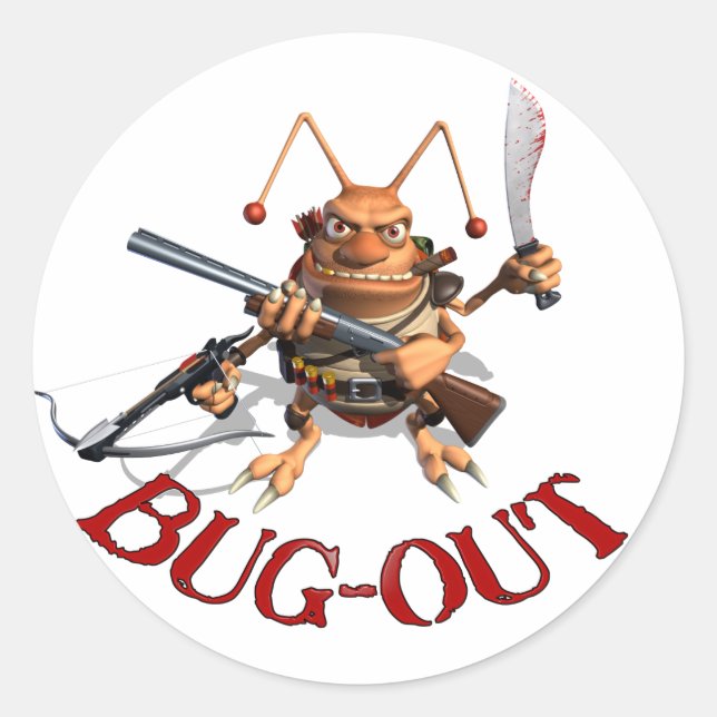 Bug-Out Classic Round Sticker (Front)