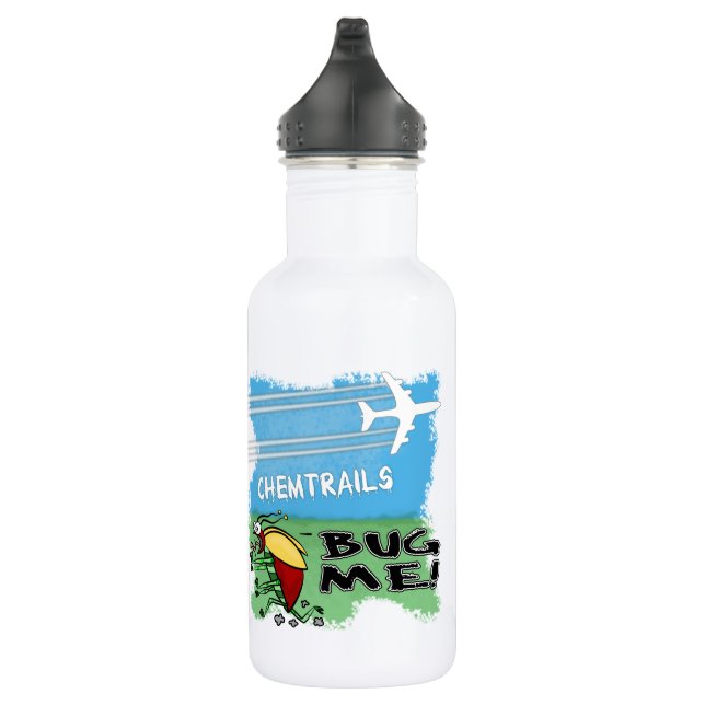 Bug running away from chemtrail plane 532 ml water bottle (Right)