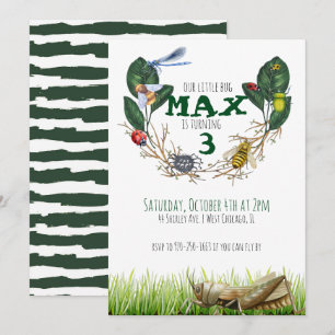 Bug Themed Birthday Party Invitation
