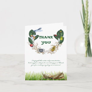 Bug Themed Birthday Photo Thank You Card