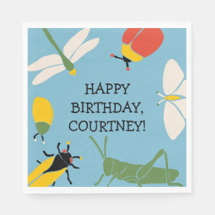 Bug Themed Personalised Party Napkin