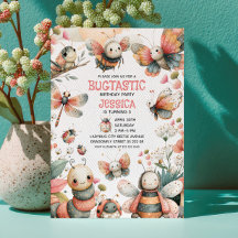 Bug - Themed Whimsical Insects Cute Kids' Birthday