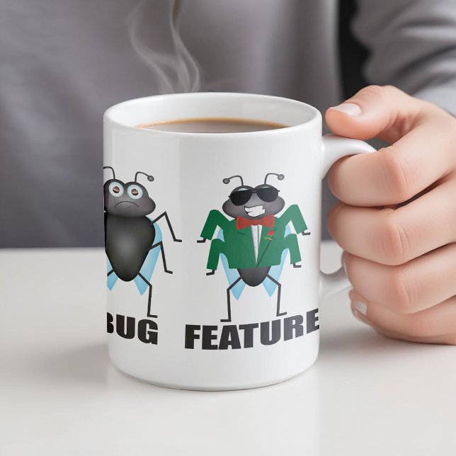 Bug vs Feature Coffee Mug (Creator Uploaded)