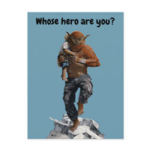 Bugbear Hero Child Rescue Fantasy Art Postcard