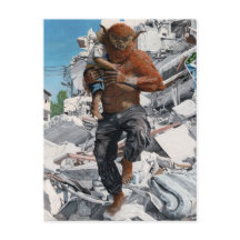 Bugbear Hero Rescuing Child Fantasy Art Postcard