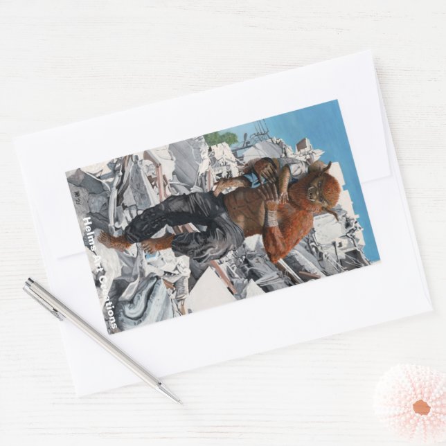 Bugbear Hero Rescuing Child Fantasy Art Stickers (Envelope)