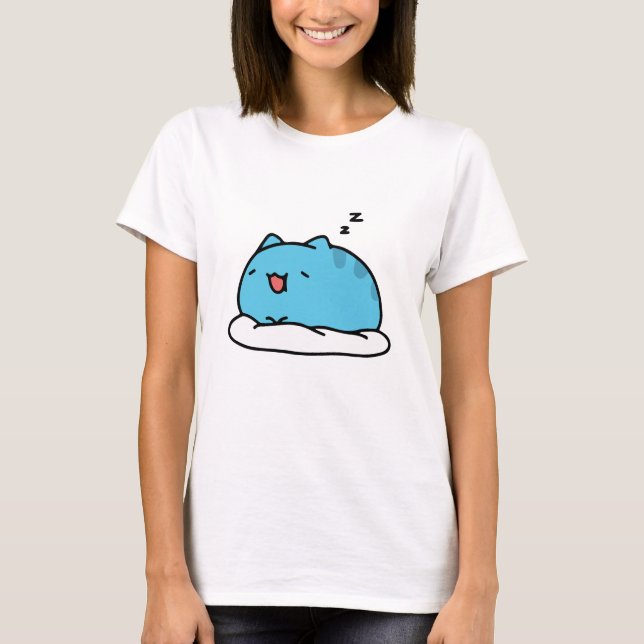 BugCat Capoo cat, Kawaii Comic Cat Sleeping T-Shirt (Front)