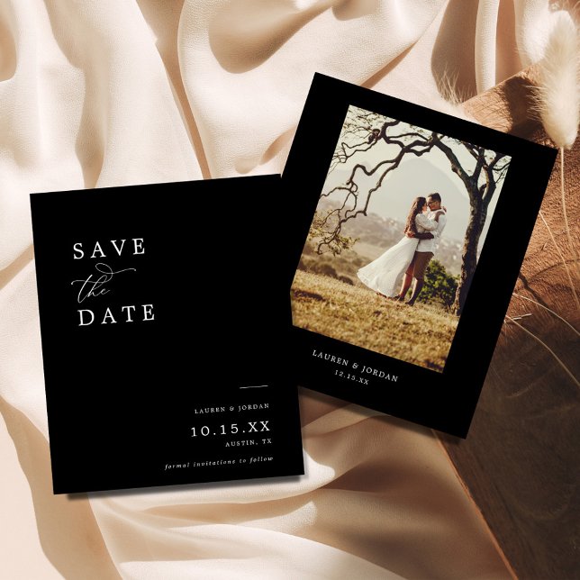 Bugdet Photo Black & White Wedding Save The Date Flyer (Creator Uploaded)