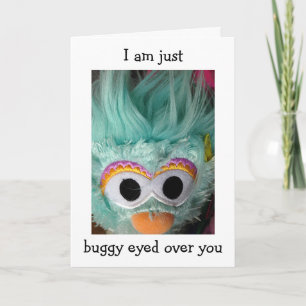 BUGGED EYED GREEN MONSTER HAPPY BIRTHDAY CARD