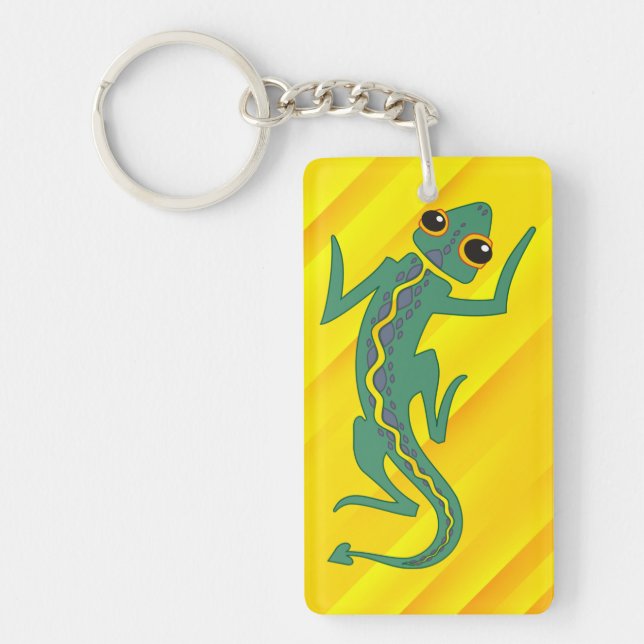 Buggi Green Lizard Artistic Clipart-27847 Key Ring (Front)