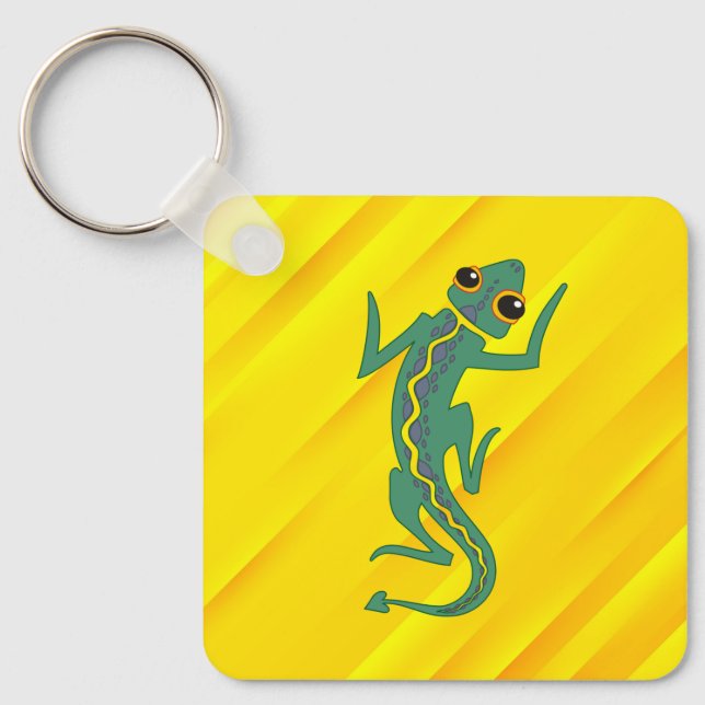 Buggi Green Lizard Artistic Clipart-27847 Key Ring (Front)