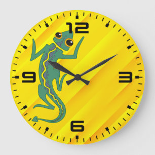 Buggi Green Lizard Artistic Clipart-27847 Large Clock