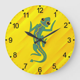 Buggi Green Lizard Artistic Clipart-27847 Large Clock