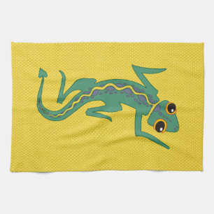 Buggi Green Lizard Artistic Clipart-27847 Tea Towel