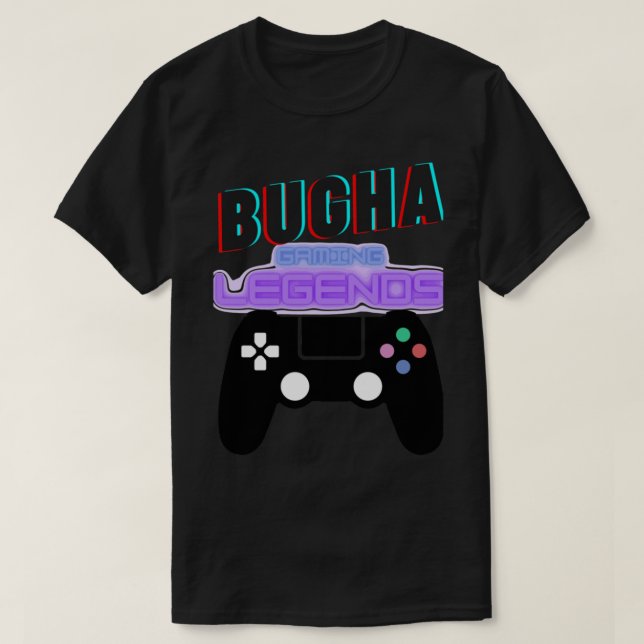 BUGHA, Gaming Legends, with playstation controller T-Shirt (Design Front)