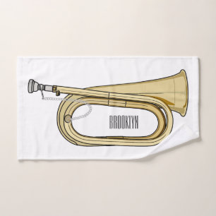 Bugle cartoon illustration bath towel set