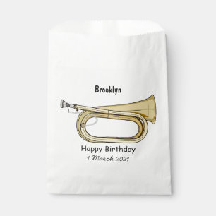 Bugle cartoon illustration favour bags