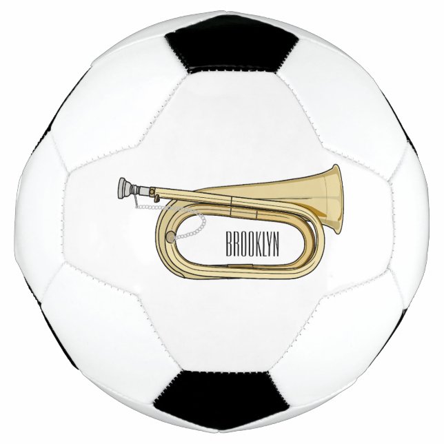 Bugle cartoon illustration  football (Front)