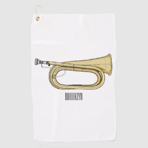 Bugle cartoon illustration  golf towel