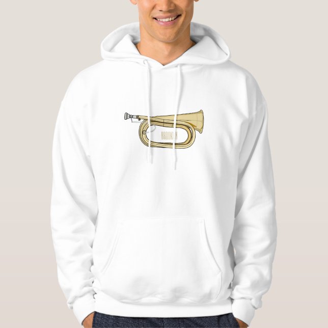 Bugle cartoon illustration  hoodie (Front)