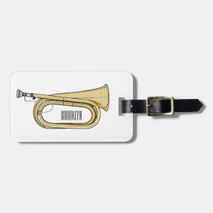 Bugle cartoon illustration luggage tag