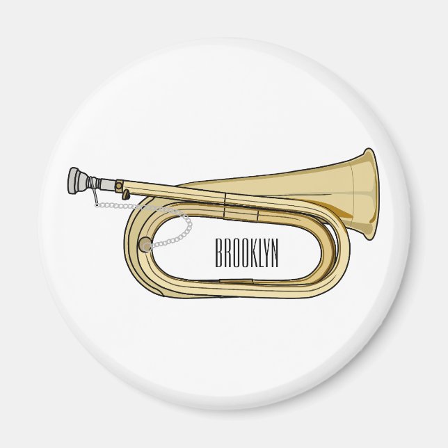 Bugle cartoon illustration  magnet (Front)