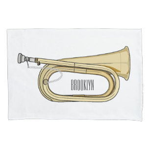 Bugle cartoon illustration  pillowcase