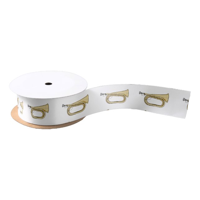 Bugle cartoon illustration  satin ribbon (Spool)