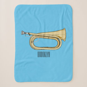 Bugle cartoon illustration sherpa blanket
