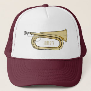 Bugle cartoon illustration trucker hat