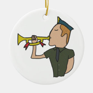Bugle Ceramic Tree Decoration