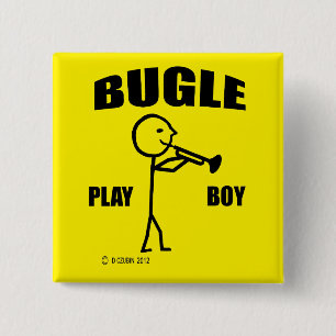 Bugle Play Boy 15 Cm Square Badge