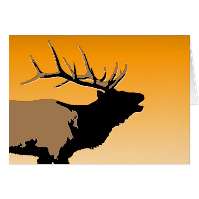 Bugling Bull Elk at Sunset Original Wildlife Art (Front Horizontal)