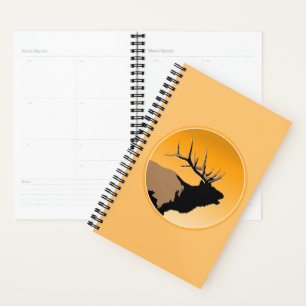 Bugling Bull Elk at Sunset Original Wildlife Art Planner