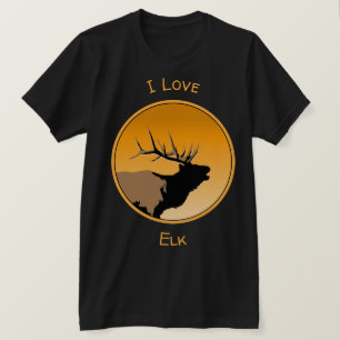 Bugling Bull Elk at Sunset Original Wildlife Art T-Shirt