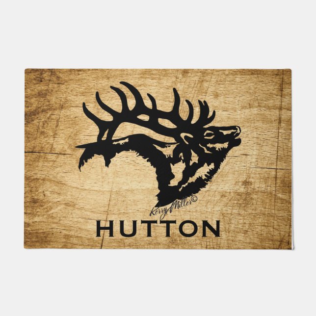 Bugling Bull Elk Doormat (Front)