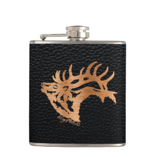 Bugling Bull Elk Flask